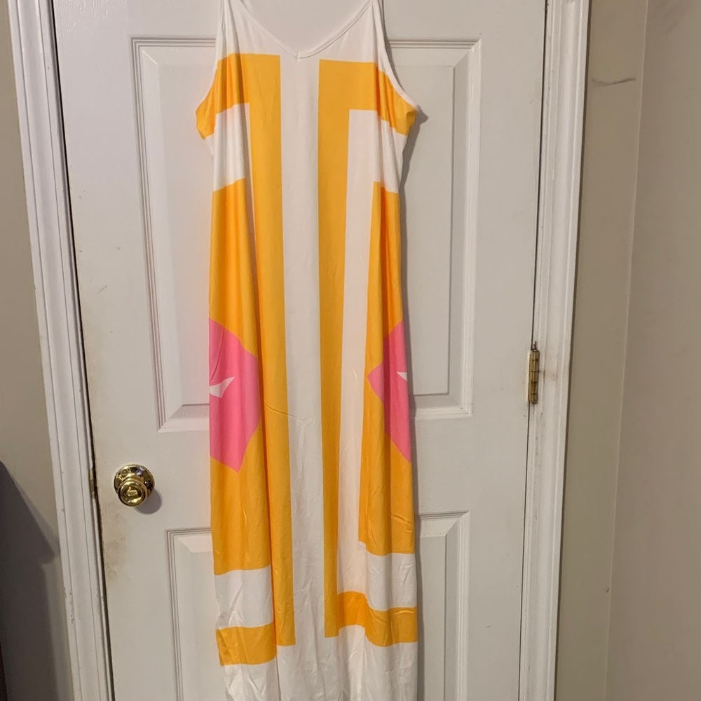 TEMU Colorful Maxi Dress with Geometric Design